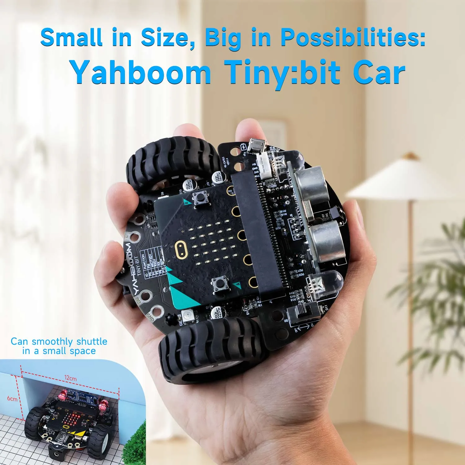 Yahboom Tiny:bit/Tiny:bit Plus smart car compatible with Micro:bit V2/1.5