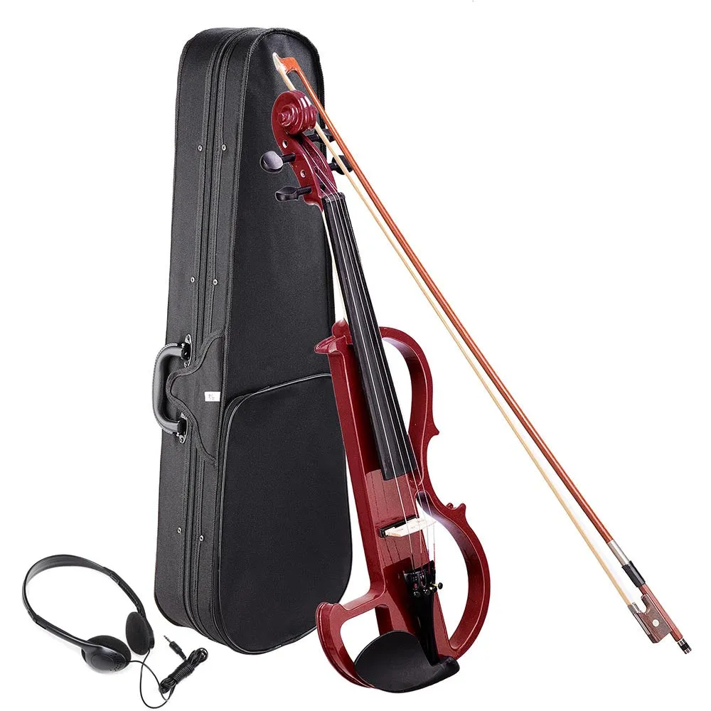 Yescom 4/4 Full Size Electric Violin Bow Case Headphone Set