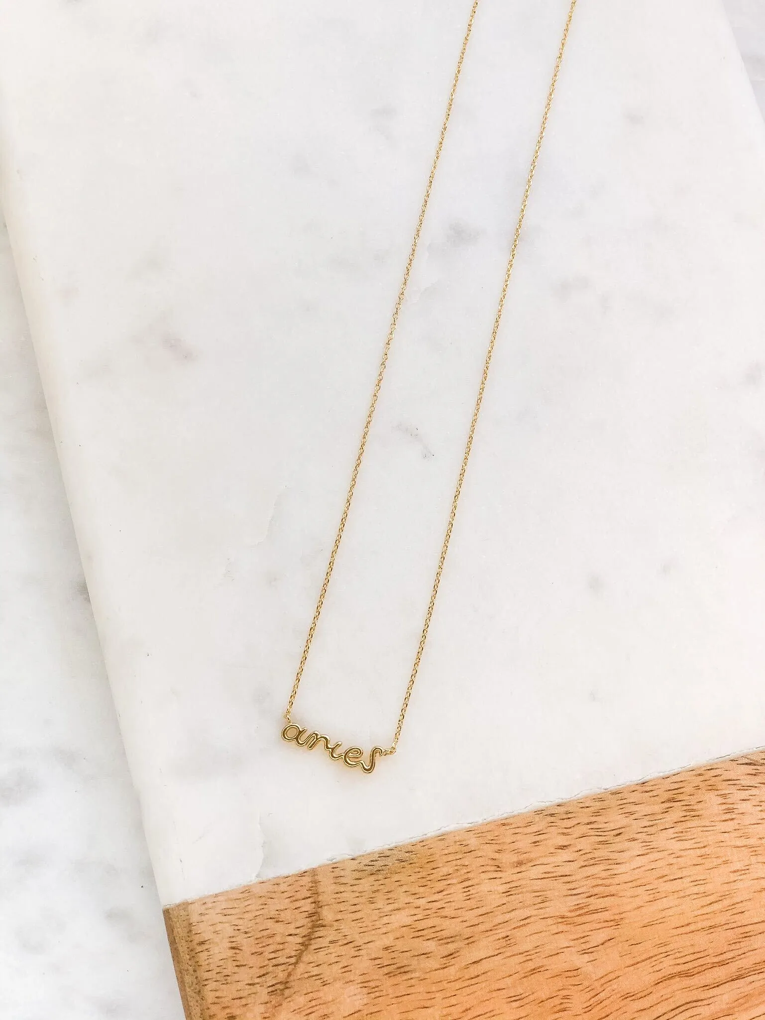 Zodiac Name Plate Necklaces